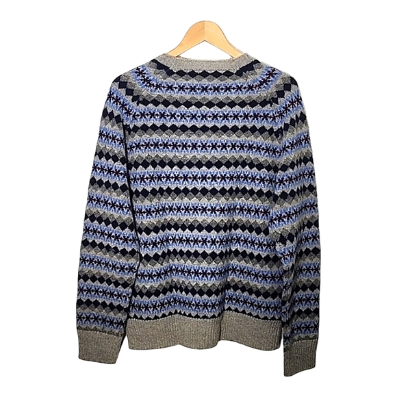 J. Crew McCallum Fair Isle 100% lambs wool sweater size L - Picture 5 of 5
